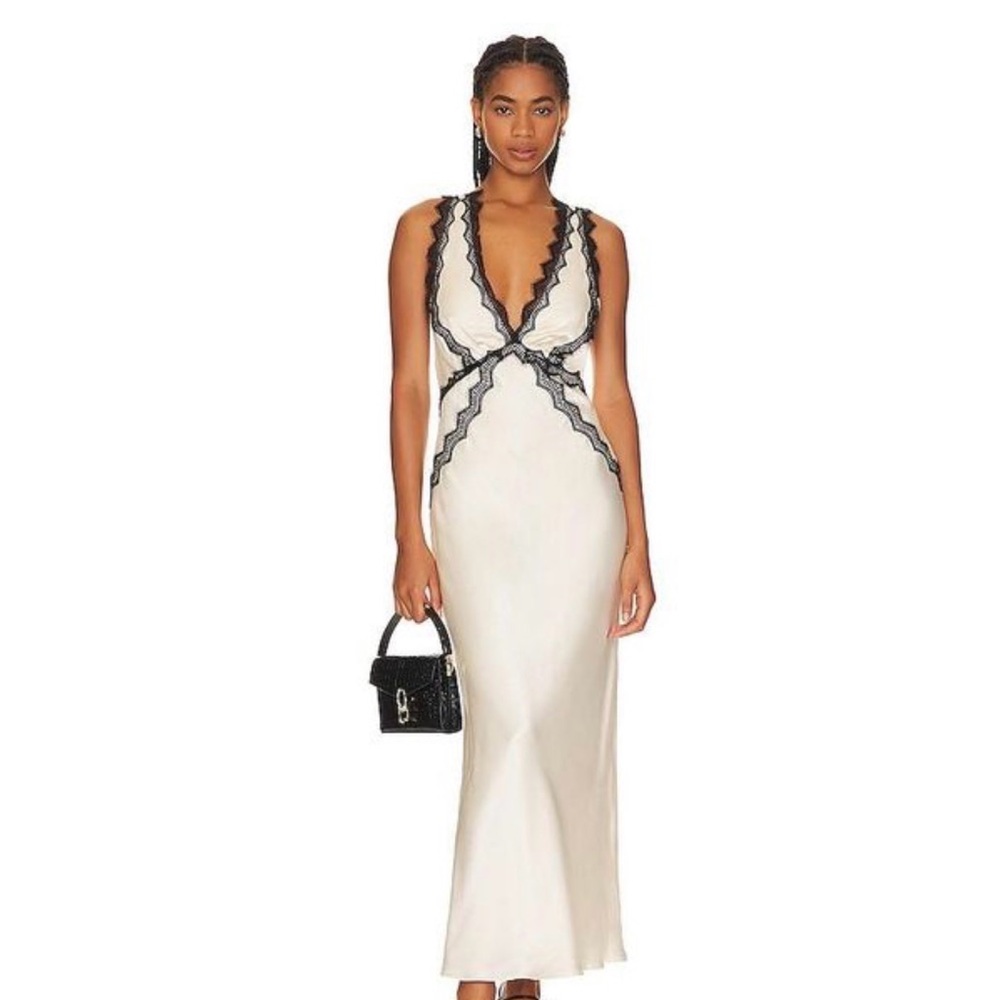 Shona Joy Camille Lace Cross Back Midi Dress